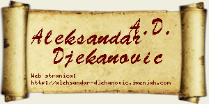 Aleksandar Đekanović vizit kartica